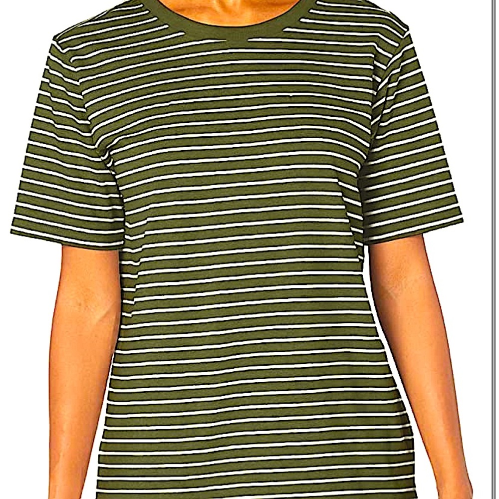 FOREVER21 Green Striped Shirt